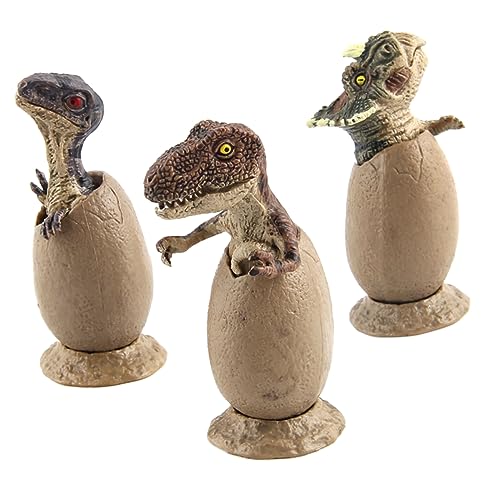 ERINGOGO Dinosaurier Modelle mit Zerbrochener Schale 3 Stücke Geschlüpfte Dinosaurier Eier Spielzeug für Kinder für Zuhause und Partys von ERINGOGO