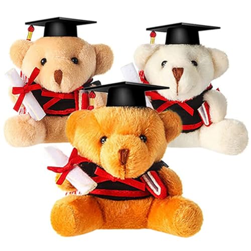 ERINGOGO 3 Stück Doktorbär Abschlussbär Puppe Cartoon Bär Puppe Abschlussbär Entzückendes Bärenspielzeug Party Zubehör Zarter Stoffbär Weiche Flauschige Puppe Abschlussbär von ERINGOGO