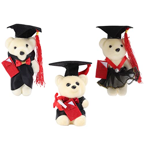 ERINGOGO 3 Stück Dr. Bärenpuppe Bär Plüsch Minibären Masse Blumenstrauß Tragen Graduierung Plüsch Masse Abschluss Begünstigt Abschlussfeier Dekoration Party Bärendekor Vlies von ERINGOGO