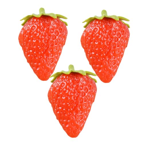 ERINGOGO 3 Stück Erdbeer Dekorationen Teiliges Realistische Künstliche Erdbeeren für Party Fotografie und DIY Projekte Lebensechte Fruchtornamente Lebendigen Farben ERINGOGO 3 Stück Erdbeer Dekorationen Teiliges Realistische Künstliche Erdbeeren für Party Fotografie und DIY Projekte Lebensechte Fruchtornamente Lebendigen Farben von ERINGOGO