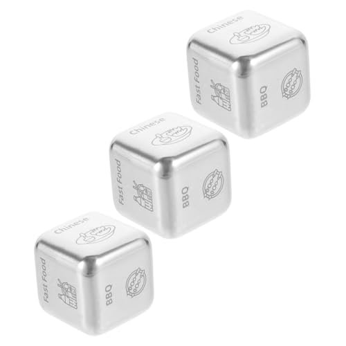 ERINGOGO 3 Stück Food Decision Dice Würfel Dinner Entscheider für Stressfreie Essenswahl Langlebig Markiert Vielseitig von ERINGOGO