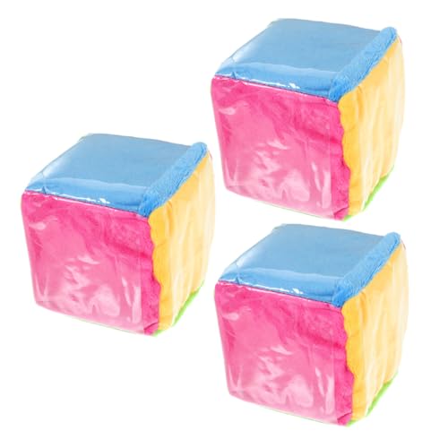 ERINGOGO 3 Stück Große Weiche Würfel mit durchsichtigen Kartenfächern Fuzzy Dice Lernwürfel für Pädagogische Spielwürfel Mathe und Denken Sicheres Stoffmaterial für Karten von ERINGOGO