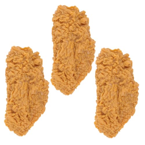 ERINGOGO 3 Stück Hühnerflügelmodellanhänger vorgibt Essen Realistische Hühnerflügel falsches Huhn gefälschte Hühnerflügel realistisches Essensdekor Lebensmittelmodell PVC von ERINGOGO