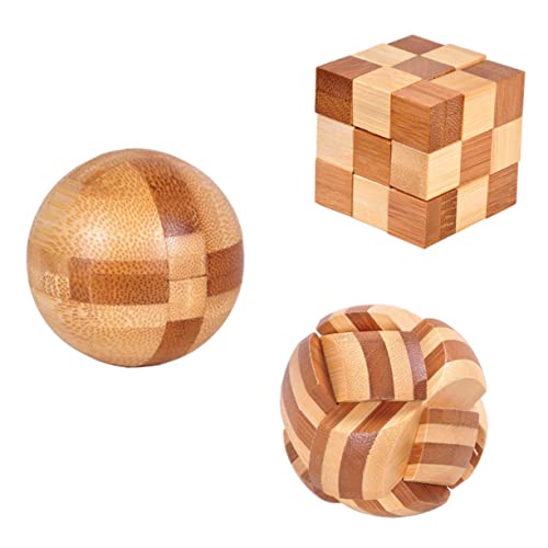 ERINGOGO 3 Stück Kongming Lock aus Bambus Teile Drache Fußball Pädagogisches Puzzle für Erwachsene zur des Logischen Denkens Eltern Junge Mädchen Interaktion von ERINGOGO