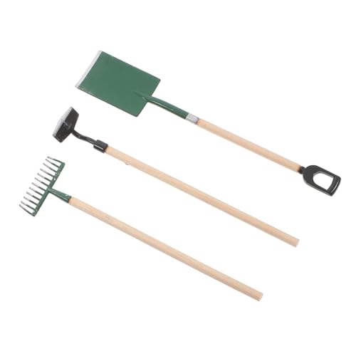 ERINGOGO 3 Stück Mini Gartenspielzeug Set für Teiliges Mini Gartenwerkzeug mit Rechen Hacke Robustes Gartenset für Jungen Mädchen für Puppenhaus und Kindgerechtes von ERINGOGO