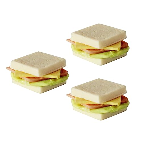 ERINGOGO 3stücke Miniatur Sandwiches Teiliges Miniatur Für Puppenhaus Realistische Sandwich Deko Für Kinderküche Kreatives Spielzeug Fantasie Und Motorik von ERINGOGO