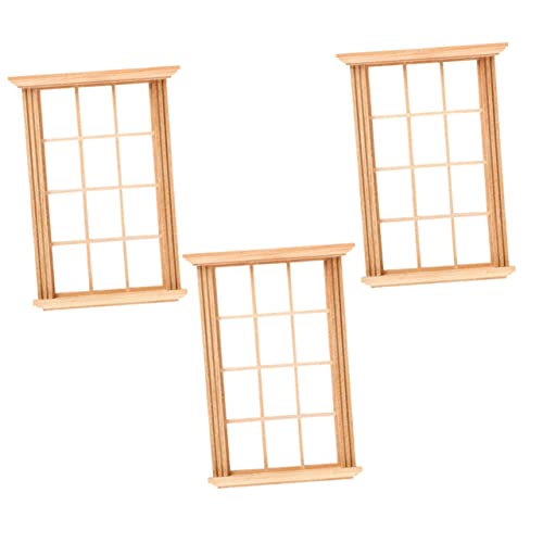 ERINGOGO 3 Stück Modell Fensterrahmen Mini- -Fensterrahmen Miniaturmöbel und Accessoires Mini-Fenster Gartenminiaturen Miniaturfenster zum Basteln Minifenster für Holz von ERINGOGO