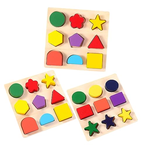 ERINGOGO 3 Stück Montessori Holzpuzzle Teiliges Geometrische Formen Lernspielzeug für Kleinkinder Farberkennung Feinmotorik und Formzuordnung ERINGOGO 3 Stück Montessori Holzpuzzle Teiliges Geometrische Formen Lernspielzeug für Kleinkinder Farberkennung Feinmotorik und Formzuordnung von ERINGOGO