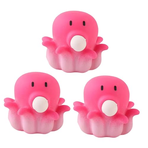 ERINGOGO 3 Stück Octopus Squeeze Toys aus Flexiblem TPR Weiche Elastische Stressabbau-spielzeuge Handfreundlich Langlebig Antistress und Erwachsene als Partygeschenk von ERINGOGO