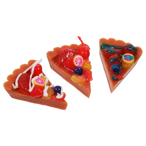 ERINGOGO 3 Stück Pizza Anhänger aus Imitation Fruchtpizza für DIY Bastelarbeiten Telefongehäuse und Fotorequisiten Transparent mit Blauen und Cremigen Akzenten von ERINGOGO