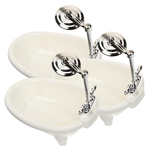 ERINGOGO 3 Stück Puppe Puppe Auch Puppenmöbel Mini-hausbadewanne Miniatur-badewannenmodell Puppenhausbadewanne Mini-möbelmodell Miniaturhausmöbel Zubehör Für Puppenhäuser Plastik Weiß von ERINGOGO