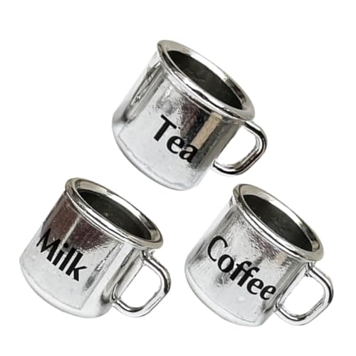 ERINGOGO 3 Stück Puppenhaustassen Spielzeugtassen Becher Kaffee Tee Getränke Mini Hauszubehör Puppenhausgeschirr Kleines Kleines Trinkgeschirr Miniatur Trinkgeschirr von ERINGOGO