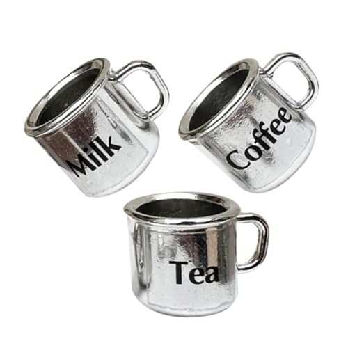 ERINGOGO 3stücke Miniaturkaffee-tassen Puppenhaus Zubehör Realistische Miniaturbecher Für Dekoration Und Spiel Farbenfrohe Und Langlebige Teetassen Für Kreative Szenen Und von ERINGOGO