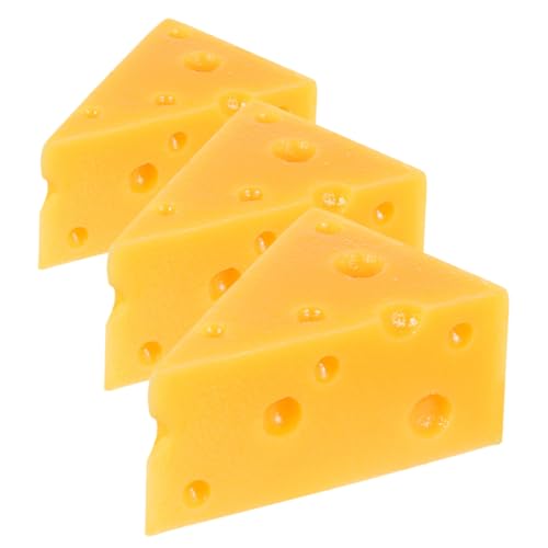 ERINGOGO 3 Stück Simulationskäsemodell kuchendekoration Käse Modell Visuell ansprechende Dekoration Dekoratives Zubehör für Desserts Falsches Käse Gefälschte Desserts Harz Orange von ERINGOGO