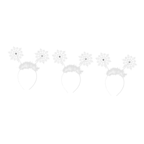 ERINGOGO 3 Stück Teiliges Haarband Schneeflockenform Weihnachtlicher Haarschmuck für Mädchen Modische Stirnbänder Bequem und Vielseitig für Geburtstag Weihnachten und Alltag von ERINGOGO