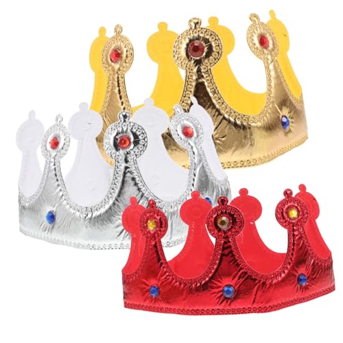 ERINGOGO 3 Stück Teiliges Königskrone mit Schmucksteinen Verstellbar und Komfortable Leichte Prinz Krone für Jungen Accessoire für Geburtstagsfeiern Schulaufführungen und von ERINGOGO