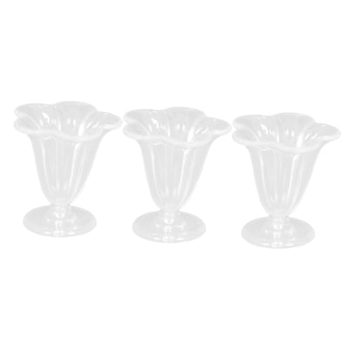 ERINGOGO 3 Stück Teiliges Mini Eisbecher aus Stabilem Kunststoff Realistische Kleine Eisbecher Dekoration für DIY Projekte und Puppenhaus Zubehör Vielseitig Einsetzbar und Detailreich von ERINGOGO