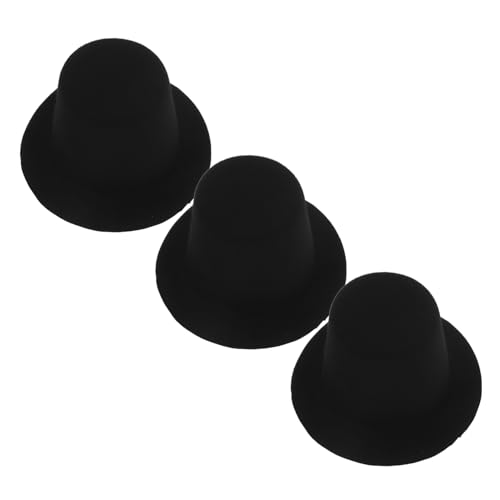 ERINGOGO 3 Stück Teiliges Miniatur Top Hüte Leichte DIY Puppen Hut Accessoires Schwarz Stilvoll für Cosplay Puppenkleidung und Fotoshootings von ERINGOGO