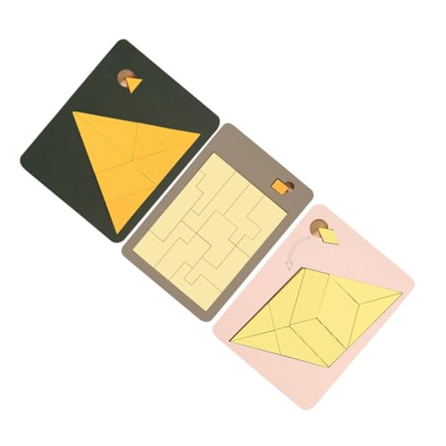 ERINGOGO 3 Stück Teiliges Montessori Holzpuzzle für Kleinkinder Sicheres Kreatives Lernspielzeug mit Glatten Kanten Fördert Kognitive Entwicklung Hand Auge Koordination Stressabbau für von ERINGOGO