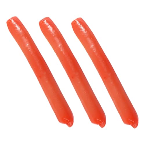 ERINGOGO 3 Stück Teiliges PVC Hot Dog Wurst Modell Lebensechte Künstliche Schinkenwurst Dekoration Farbecht und Robust für Küchen Schaufenster Party Deko und Fotorequisiten von ERINGOGO