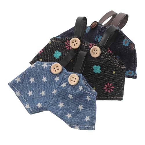 ERINGOGO 3 Stück Teiliges Puppen-Overalls aus Baumwollstoff Niedliche Jeans-Latzhosen in Hellblau Dunkelblau und Schwarz mit Stern Blumenmuster Weiche Mini-Kleidung für Plüschtiere DIY ERINGOGO 3 Stück Teiliges Puppen-Overalls aus Baumwollstoff Niedliche Jeans-Latzhosen in Hellblau Dunkelblau und Schwarz mit Stern Blumenmuster Weiche Mini-Kleidung für Plüschtiere DIY von ERINGOGO