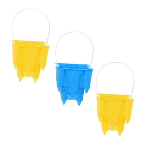 ERINGOGO 3 Stück Teiliges Sandspielzeug aus Leichtem Umweltfreundlichem Kunststoff Sandförmchen und Eimer für Strand und Sandkasten und Handlich für Kreatives im Freien Zufällige Farbe von ERINGOGO