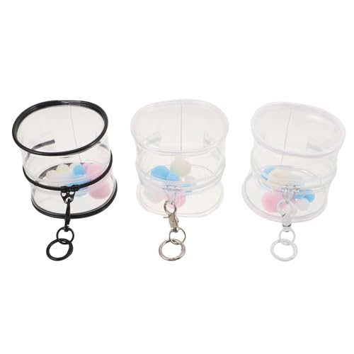 ERINGOGO 3 Stück Teiliges Transparentes PVC Aufbewahrungsset für Actionfiguren Tragbare Display Taschen mit Schlüsselanhänger Hängender Organizer für Puppen und Klarer Schutzbeutel für von ERINGOGO