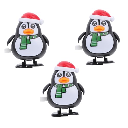 ERINGOGO 3 Stück Teiliges Weihnachts-aufziehspielzeug mit Niedlichen Pinguinen Buntes mechanisches Laufspielzeug Partygeschenk und Adventskalenderfüllung für Kleinkinder von ERINGOGO