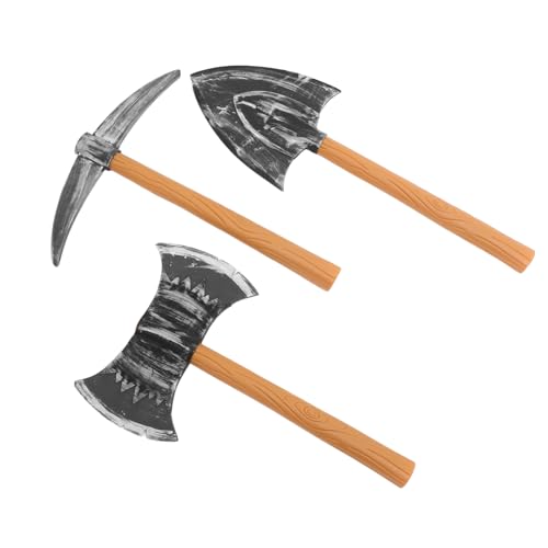 ERINGOGO 3 Stück Teiliges Zwerg Kostüm Requisiten mit Gefälschter Schaufel Spitzhacke und Doppelaxt aus Langlebigem Material für Halloween Karneval und Bühnenauftritte von ERINGOGO
