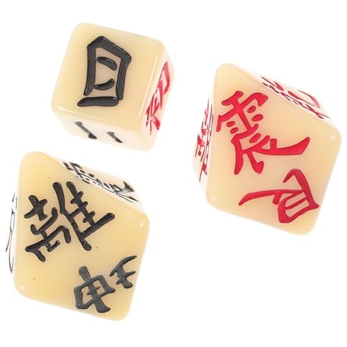 ERINGOGO Wahrsagewürfel aus 3 Stück Chinesische Divinationswürfel Bruchfeste Spielwürfel für Wahrsagespiele Dekowürfel für Partys und Brettspiele Wiederverwendbare Wahrsagewerkzeuge von ERINGOGO