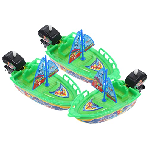 ERINGOGO 3 Stück Uhrwerk-Bootsspielzeug interaktives kinderplanschbecken Toy Kindergeburtstagsgeschenk badewannenspielzeug Windsegelboot Spielzeugboot Schwimmbad Plastik von ERINGOGO