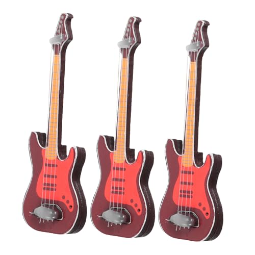 ERINGOGO 3 Stücke Mini-Gitarrenmodell Miniatur Gitarre Miniatur-Puppenhausgitarre klein für kinderspielzeug vorgeben, Gitarre zu Mini-Hausgitarre Plastik Yellow ERINGOGO 3 Stücke Mini-Gitarrenmodell Miniatur Gitarre Miniatur-Puppenhausgitarre klein für kinderspielzeug vorgeben, Gitarre zu Mini-Hausgitarre Plastik Yellow von ERINGOGO