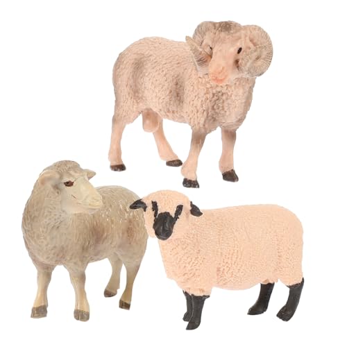ERINGOGO 3 Stücke Teiliges Schaf Modell Realistische Tierfiguren für Dekoration und Lebensechte Schafspielzeuge für Kreative Gestaltung und Schulprojekte von ERINGOGO