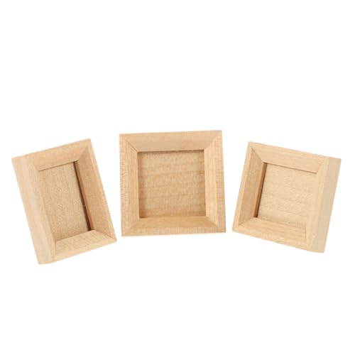 ERINGOGO 3 Teiliger Puppenhaus Fotorahmen Aus Holz Miniatur Kleine Puppen Winziger Bilderrahmen Puppenhaus Fotorahmen Mikro Fotorahmen Mini Fotorahmen Dekorativer Fotorahmen Foto von ERINGOGO