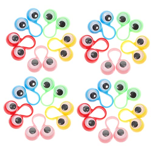 ERINGOGO 30 Stück Augenring lustiger Augapfelring Mini-Handpuppen Lustige Fingerpuppen Fingerring für Toys Kid Toys Partygeschenke Augapfelringe aus Kunststoff Plastik von ERINGOGO