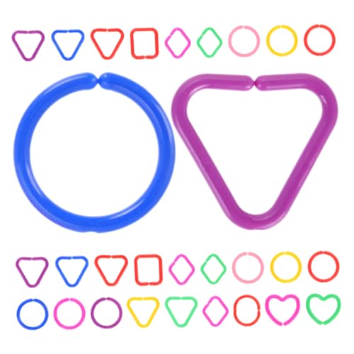 ERINGOGO 30 Stück Geometrische Schnallenkette Spielzeugkette -verbindungsring Ringe Für Babyspielzeug Gliederkette Link Zu Babyspielzeugringen Verlinkung Plastik von ERINGOGO