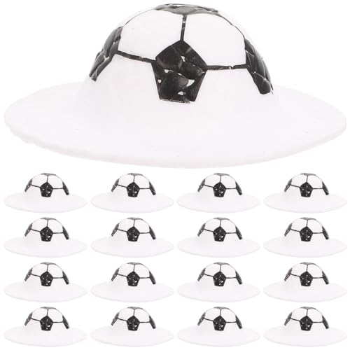 ERINGOGO 30 Stück Mini Fußball Strohhüte Lustige Puppenhüte für DIY Bastelarbeiten Hüte für Kostüm und Fotografie Kreatives Zubehör für Puppen und Cosplay Dekoration von ERINGOGO