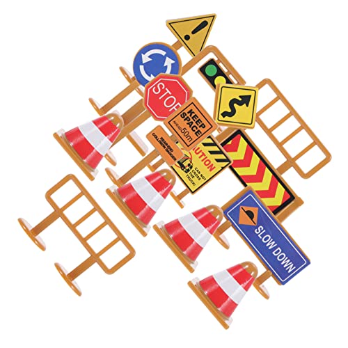 ERINGOGO 30 Stück Mini Verkehrszeichen Set für Teiliges mit Aufklebern für Kreatives Rollenspiel und Verkehrserziehung Langlebig und Sicher für Langanhaltenden Spaß von ERINGOGO