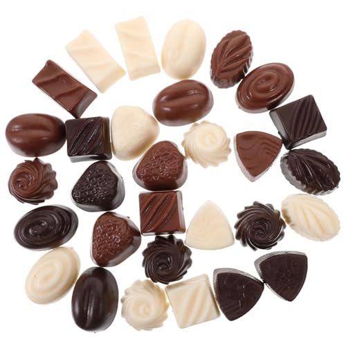 ERINGOGO 30 Stück Schokolade Gefälschtes Essen Anzeige Dessert Aus Künstlichen Lebensmitteln Biegbar Gefälschte Pralinen Stütze Food-Dessert-Modell Faux-Dessert PVC von ERINGOGO