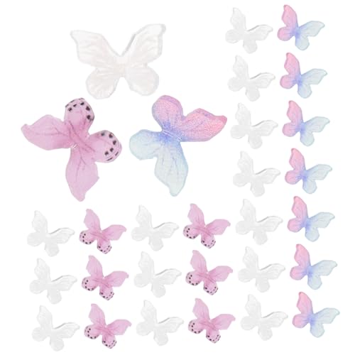 ERINGOGO 30 Stück Teiliges Mini Schmetterling Deko aus Resin Realistische Puppenhaus Figuren Kompakt Leicht für Miniaturgärten DIY Basteln Nagelkunst Feengarten Landschaftsdekoration von ERINGOGO