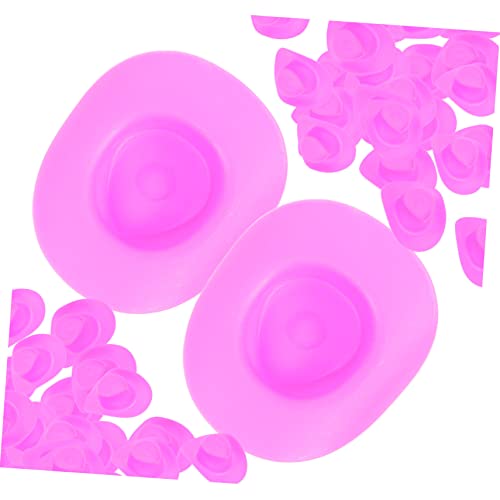 ERINGOGO 30 Stück Teiliges Miniatur Cowboy Hüte Kleine Party Hüte aus Kunststoff für Puppen Bastel Accessoires Rosa Vielseitig für Cosplay und Dekoration von ERINGOGO