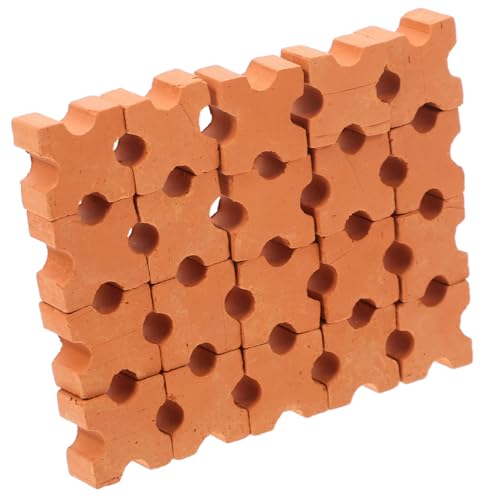 ERINGOGO 30 Stück Teiliges Miniatur Ziegelstein DIY Puppenhausbau Realistische Simulation Flexible Bausteine für Kreative Modelllandschaften und Detailgetreue Hausnachbildungen von ERINGOGO