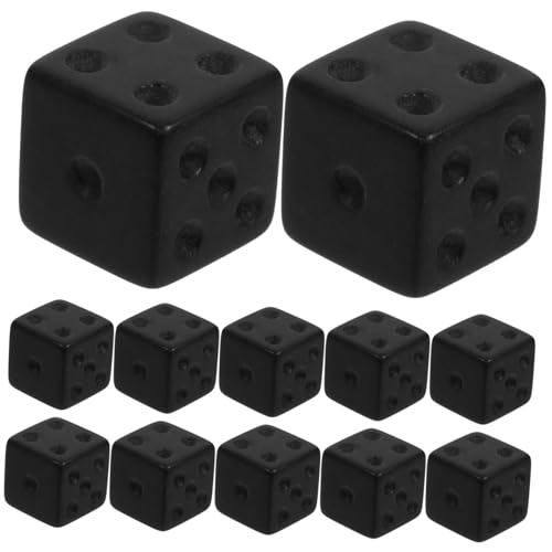ERINGOGO 30 Stück Teiliges Spielwürfel Schwarz Acryl mit Gravierten Zahlenpunkten Abriebfest Glatte Oberfläche Runde Ecken Für Brettspiele Party Unterricht und Würfelspiele von ERINGOGO