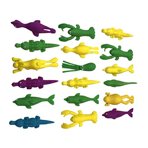ERINGOGO 30 Stück Teiliges TPR Finger mit Lustigen Fliegenden Tiermotiven Elastische Handkatapult Spielzeuge für Stressabbau und Partys Sicher und Leicht zu Bedienen von ERINGOGO