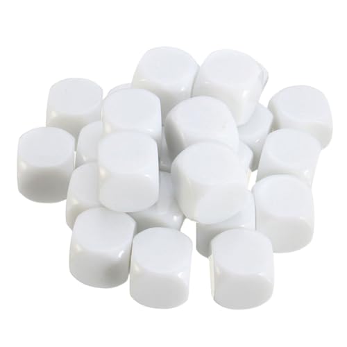 ERINGOGO 30 Stück Teiliges Weiße Acrylwürfel mit Glänzender Oberfläche Sechsseitige Blanko Würfel für DIY Robuste und Verschleißfeste Würfel für Kreatives Gestalten und Spiele von ERINGOGO