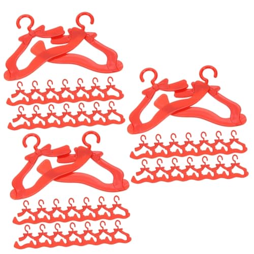 ERINGOGO 300 STK Spielzeugaufhänger Mini-kleiderbügel Miniaturdekoration Puppenkleiderhalter Zum Aufhängen Miniatur-trockenbügel Kunststoff-aufhänger Puppenzubehör Plastik Kleidung Rot von ERINGOGO