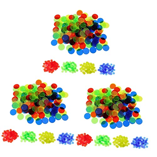 ERINGOGO 300 STK Spiel-Bingo-Chips Glatte Oberfläche Modellierung mathematischer Konzepte Bingo-Zubehör Spielwährung Verstreute Perlen Lieferungen Plastikmünzen von ERINGOGO