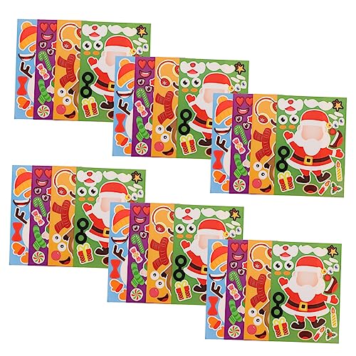 ERINGOGO 32 Blatt Puzzle-Aufkleber für kinderpuzzle Puzzle weihnachtsmitbringsel Weihnachts oblaten weinachtsgeschenk Elch Aufkleber Spiel Aufkleber Weihnachtsabziehbilder von ERINGOGO
