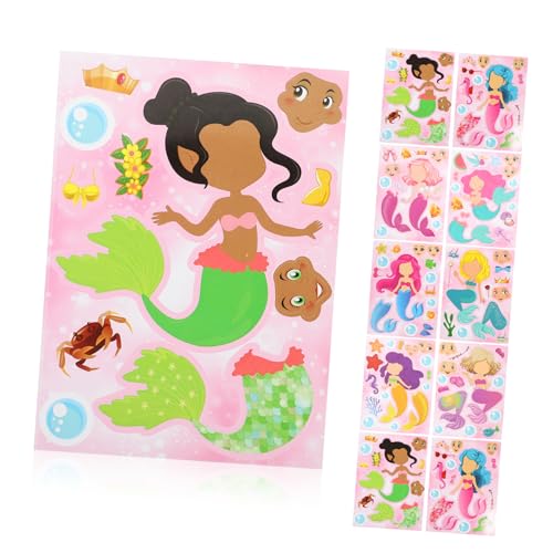 ERINGOGO 32blätter Meerjungfrau Aufkleber Lustige Cartoon Dekoration Für Bastelprojekte Scrapbooking Und Karten Designs Aufkleber Für Kreative von ERINGOGO
