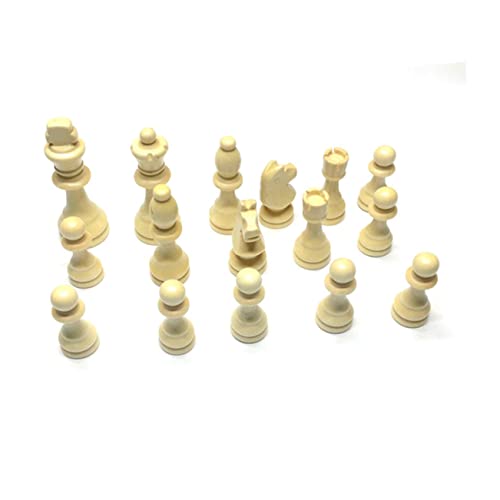 ERINGOGO 32 Stück Kinderanzüge Schachbrett Anzug Kinder-Kits chinesisches Schach Ersatz Schachfiguren tragbares Schach Erwachsener einstellen Zubehör Hölzern Weiß von ERINGOGO